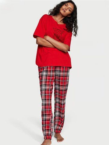 Піжамний комплект Victoria's Secret Flannel Jogger Tee-Jama Set PJ-01-0035 фото