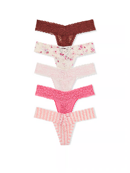 Трусики стрінги Victoria's Secret Lace Thong Panty Mocha Mousse XS PN-01-0097 фото