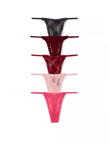 Трусики стрінги Victoria's Secret Lacie String Thong Panty Black Plaid XS PN-01-0206 фото