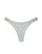 Трусики стрінги PINK Logo Cotton High-Leg Thong Panty Green Floral XS PN-01-0080 фото 3