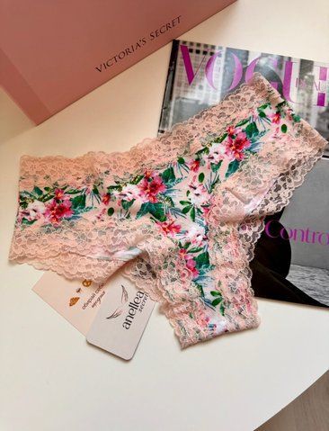 Трусики чікстери PINK Wink&trade; Lace-Trim Cheeky Panty Floral PN-01-0050 фото